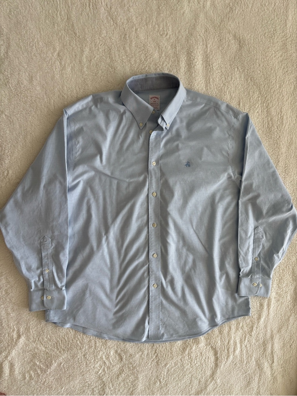 Brooks Brothers Madison Fit Mens XL Blue Oxford Button-Down Non-Iron Shirt